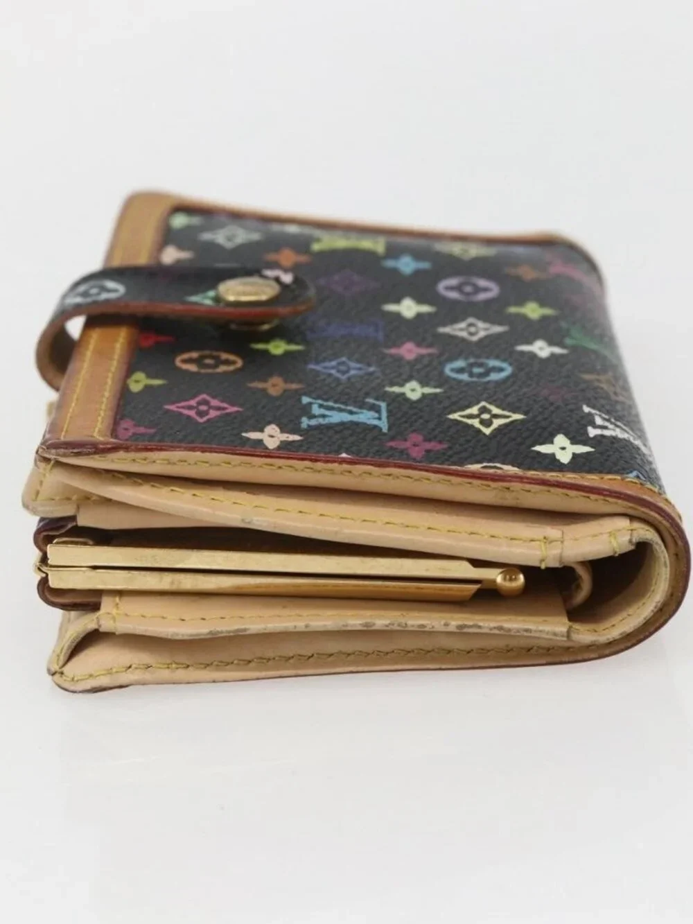 LOUIS VUITTON Multicolor Portefeuille Viennois Wallet Black M92988 Auth am10211 - Picture 4 of 16